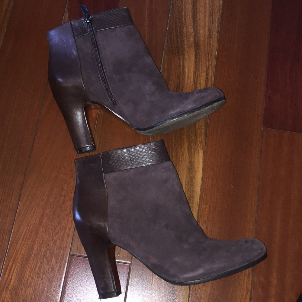 Sam Edelman Brown ankle boots with Python trim